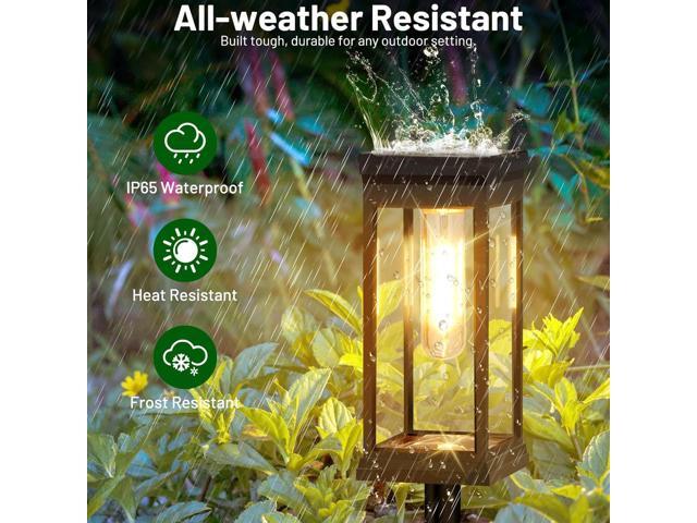 BesLowe Upgraded Solar Pathway Lights Outdoor, 8-Pack Large LED Solar Light Outdoor Waterproof, Super Bright Outside Lights for Yard, Sun-Powered...