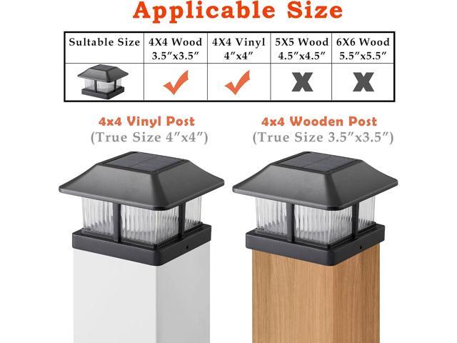 Dynaming Solar Flame Post Cap Lights Outdoor, Solar Powered Fence Post Light, Flickering Flame LED Lantern Lamps Waterproof for Garden Deck Patio,...