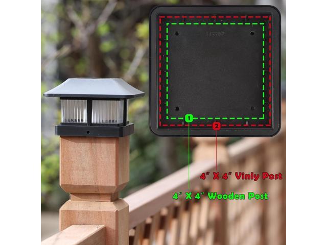 Dynaming Solar Flame Post Cap Lights Outdoor, Solar Powered Fence Post Light, Flickering Flame LED Lantern Lamps Waterproof for Garden Deck Patio,...