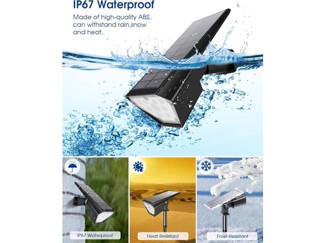 Biling Solar Spot Lights Outdoor, Bright 700 Lumen IP67 Waterproof Adjustable House Lights for Patio Pathway Yard Garden Driveway Tree - Warm White...