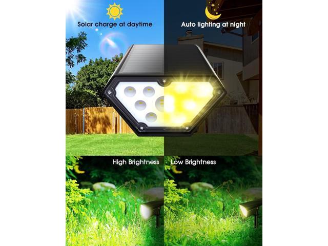 Biling Solar Spot Lights Outdoor, Bright 700 Lumen IP67 Waterproof Adjustable House Lights for Patio Pathway Yard Garden Driveway Tree - Warm White...