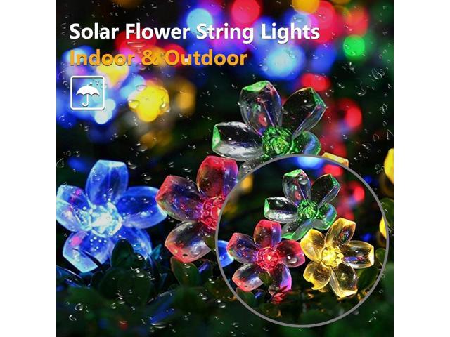 Solar Flower String Lights Outdoor, 100 LED Waterproof Decorative Lights for Outside, Solar Powered for Yard, Lawn, Fence, Garden, Christmas Tree...