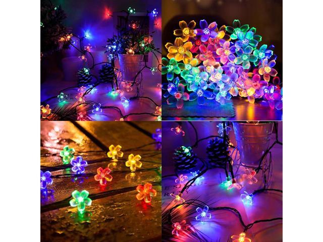 Solar Flower String Lights Outdoor, 100 LED Waterproof Decorative Lights for Outside, Solar Powered for Yard, Lawn, Fence, Garden, Christmas Tree...