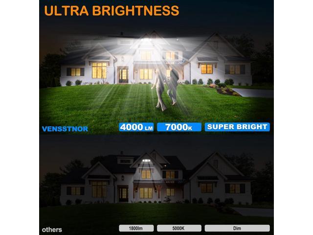 Solar Motion Sensor Flood Lights Outdoor - 4000LM 4 Lighting Modes, 72FT Sensing Distance, Split 3000mAh Solar Panel, IP65 Waterproof Security...