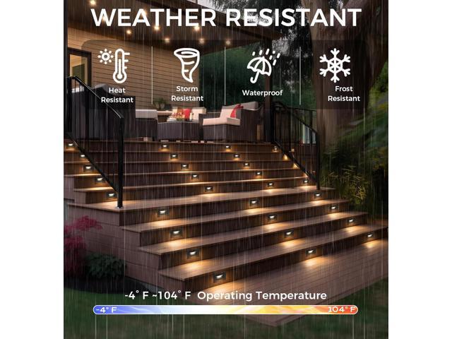 CLOUDY BAY 120V Dimmable LED Indoor Outdoor Step Light,3000K Warm White,Stair Light,Pack of 3,Metal Black