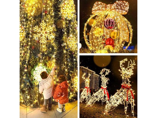 suddus 200 Led Christmas Lights Outdoor Waterproof, 66ft Fairy Lights Plug in Connectable, Warm White Christmas String Lights Indoor for Xmas Tree...
