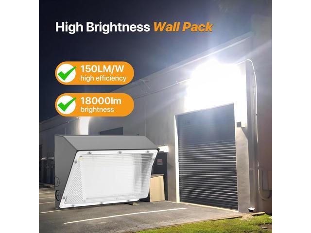 120W LED Wall Pack Light with Dusk to Dawn Photocell 18,000LM(150LM/W) Wall Mount Flood Light Outdoor IP65 Waterproof 5000K Led Security Commercial...