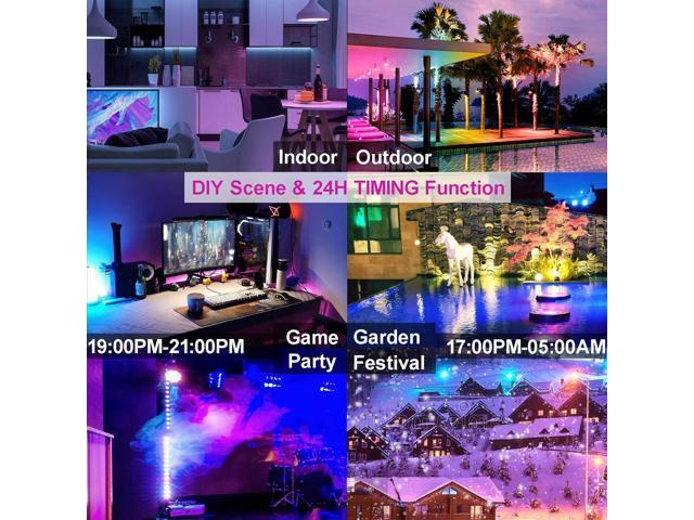 LED Flood Light Outdoor 800W Equivalent Bluetooth Smart Color Changing RGB Spot Light DIY-Scene+RGB+2700K Warm White APP & Group Control & Timing...