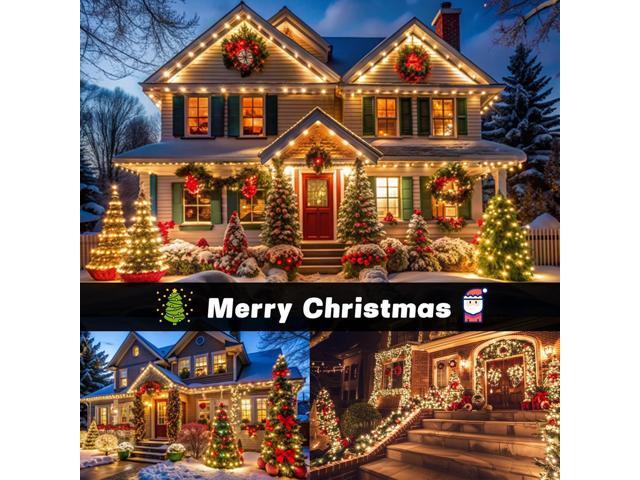 OZS 2PK 240LED 95FT Solar String Lights Outdoor Waterproof Solar Christmas Tree Lights with 8 Lighting Modes Solar Light Outdoor for Xmas Party...