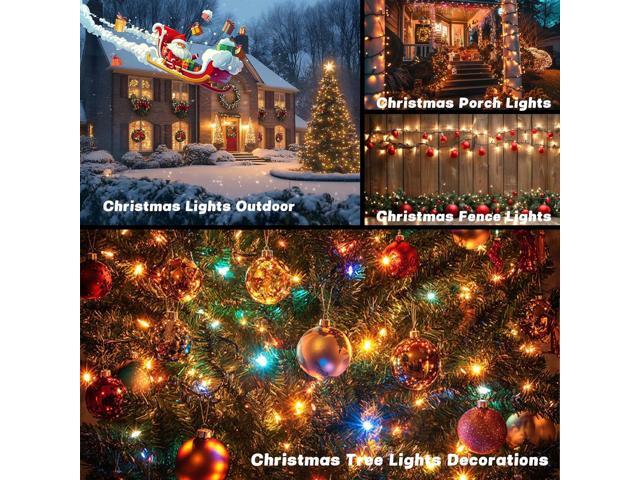 OZS 2PK 240LED 95FT Solar String Lights Outdoor Waterproof Solar Christmas Tree Lights with 8 Lighting Modes Solar Light Outdoor for Xmas Party...