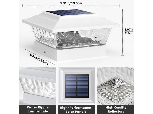 SIEDiNLAR Solar Post Lights Outdoor 12 LEDs 4 Modes Post Cap Light for 4x4 5x5 6x6 Vinyl Wooden Deck Fence Posts Garden Patio Decor, Warm/Cool...