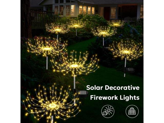 Solar Fireworks Lights Outdoor Waterproof Garden Fairy Light Outside Solar Sparkles Landscape Lights 120 LED Decorative Outdoor for Backyard Patio...