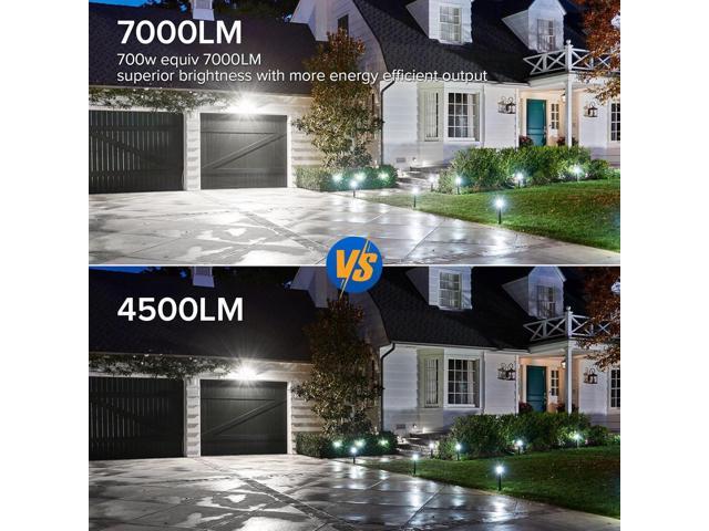 SANSI 7000LM Motion Sensor Outdoor Lights,Brightness LED Flood Lights Outdoor 54W 5000K 700W Equiv IP65 Dusk to Dawn Security Lights with 2...