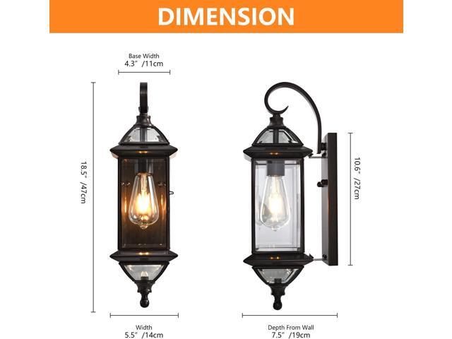 Milaii 18.5' H Copper Outdoor Wall Lights Exterior Waterproof Wall Sconce Light Fixture E26 Socket Oil Rubbed Bronze Porch Light with Clear Glass...