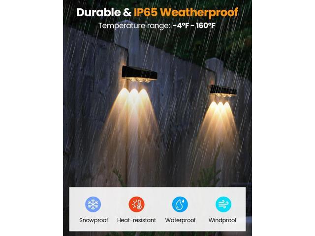 Solar Fence Lights Outdoor, 2025 Upgraded Solar Fence Lights Have 3 x 70 Lumen Reflector Lenses and 12 RGB Patterns, IP65 Waterproof Auto On/Off...