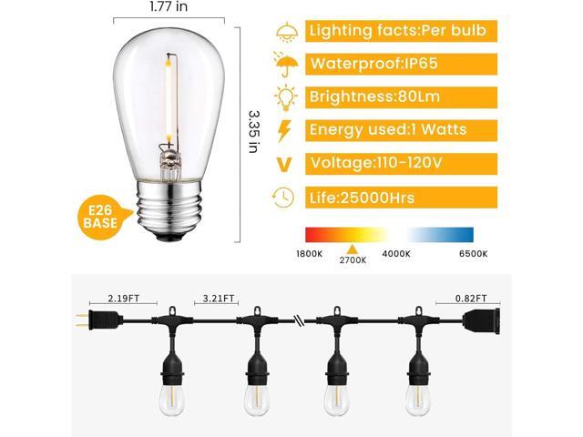 Outdoor String Lights,150FT String Lights for Outside with 45+3 Shatterproof S14 LED Bulbs,Outdoor Lights for Backyard,Market,Bistro,2700K...