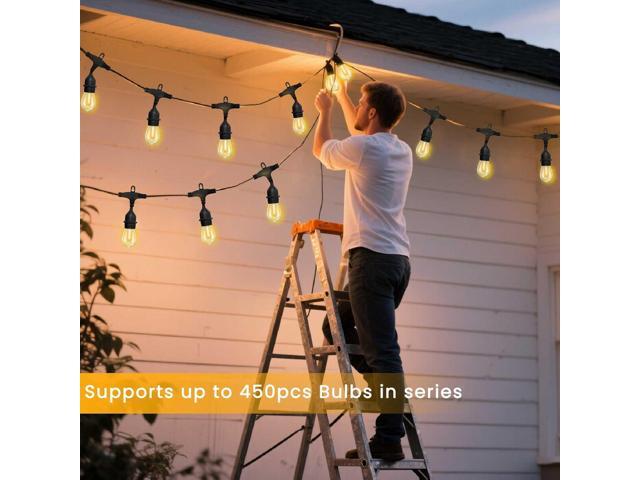 Outdoor String Lights,150FT String Lights for Outside with 45+3 Shatterproof S14 LED Bulbs,Outdoor Lights for Backyard,Market,Bistro,2700K...