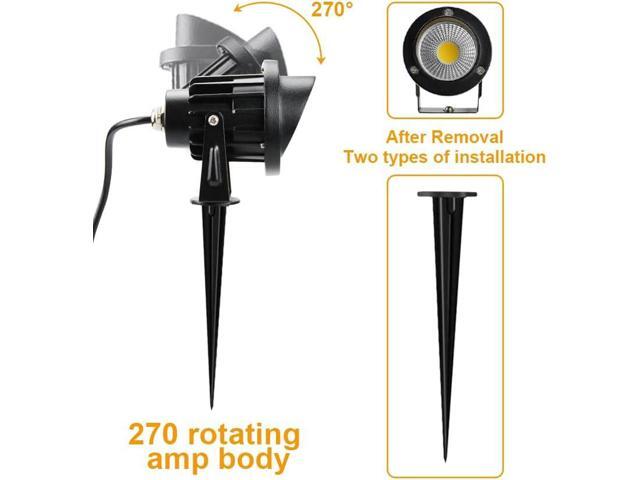 Romwish 120V LED Landscape Lights, 10W 120V Outdoor Landscape Lighting with Ground Spike, 3000K Warm White, IP65 Waterproof Outdoor Spotlight for...