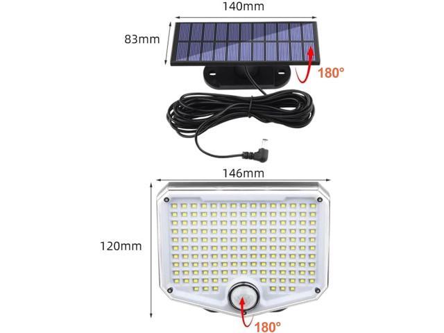 153 LED Solar Wall Lights, 180°Beam Angle Solar Security Lights Outdoor, Solar Powered Motion Sensor Lights Outside with Remote, Waterproof Flood...