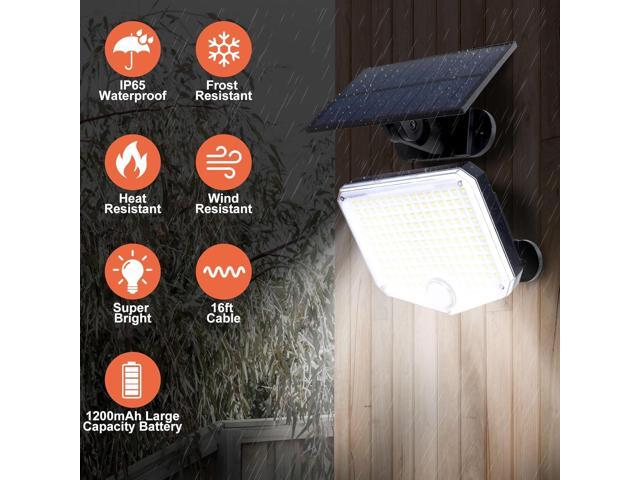153 LED Solar Wall Lights, 180°Beam Angle Solar Security Lights Outdoor, Solar Powered Motion Sensor Lights Outside with Remote, Waterproof Flood...