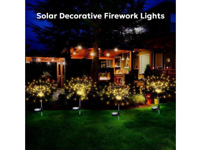 Solar Fireworks Lights Outdoor Waterproof Garden Fairy Light Outside Solar Sparkles Landscape Lights 120 LED Decorative Outdoor for Backyard Patio...