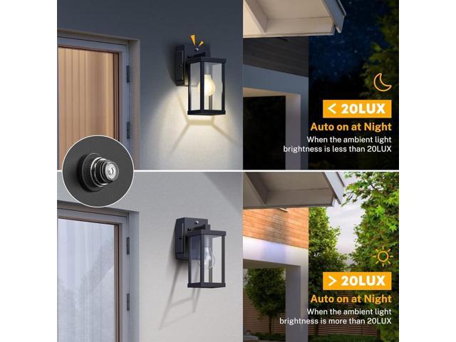 Porch Light with Outlet, Dusk to Dawn Outdoor Light with GFCI Outlet Porch Wall Sconce Waterproof Exterior Light Fixtures Outside for House Patio...