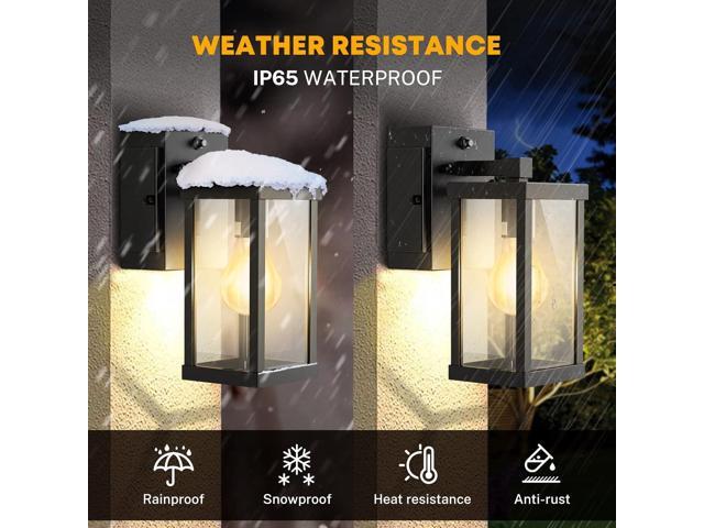 Porch Light with Outlet, Dusk to Dawn Outdoor Light with GFCI Outlet Porch Wall Sconce Waterproof Exterior Light Fixtures Outside for House Patio...