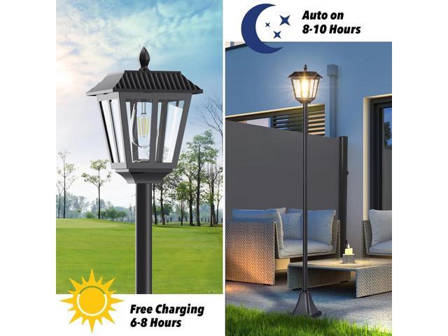 68' Solar Lamp Post Light Outdoor - 3000K Warm White, IP45 Waterproof Post Solar Lights Outdoor, Pole Lights Decorative Lamp for Yard Garden Patio...