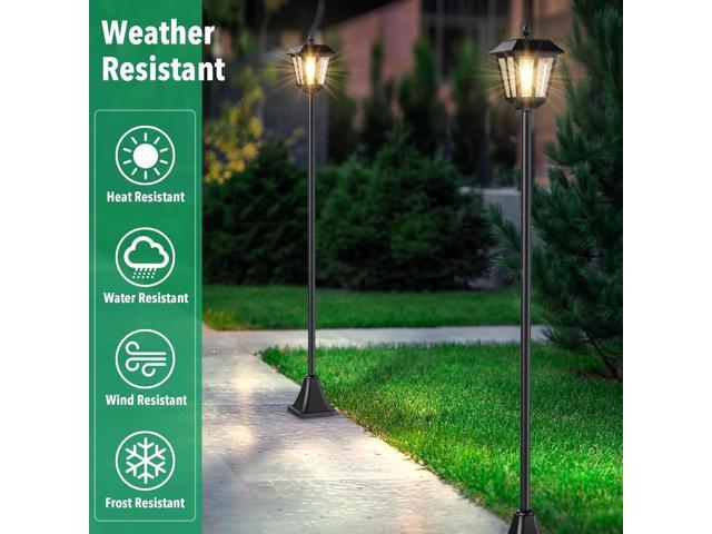 68' Solar Lamp Post Light Outdoor - 3000K Warm White, IP45 Waterproof Post Solar Lights Outdoor, Pole Lights Decorative Lamp for Yard Garden Patio...