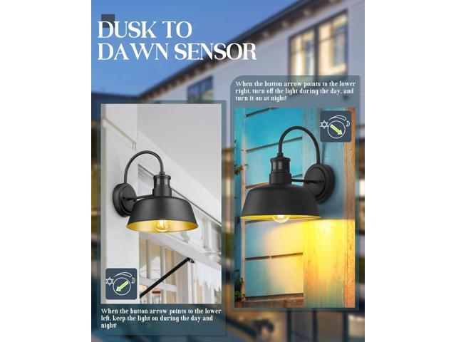 10' Motion Sensor Outdoor Light Fixture, Dusk to Dawn Wall Light Fixtures with E26 Base Socket, IP65 Waterproof Exterior Porch Lights Outdoor for...