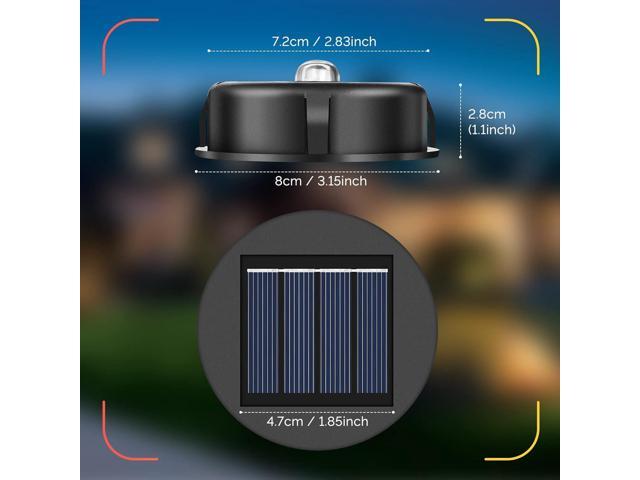 ELUTENG Solar Light Replacement 4 Pack (Top Size 3.15 inch, Bottom Size 2.76 inch) LED Solar Lantern Light Lids Outdoor Waterproof Replacement...