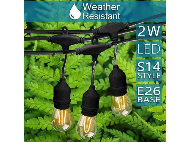 Banord Outdoor String Lights Commercial Grade 96ft Waterproof with 30 S14 Shatterproof Dimmable LED Bulbs, Heavy Duty Hanging Lights for Patio...