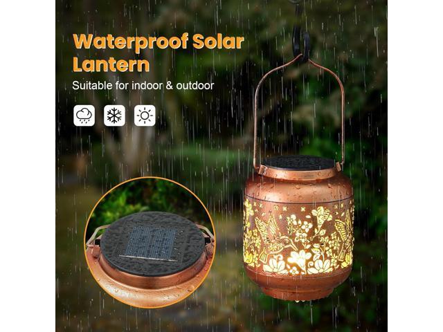 Birthday Gifts for Women Mom Grandma Solar Lantern Outdoor Waterproof, Gardening Gifts for Women, Hummingbird Garden Decor Hanging Solar Lights...
