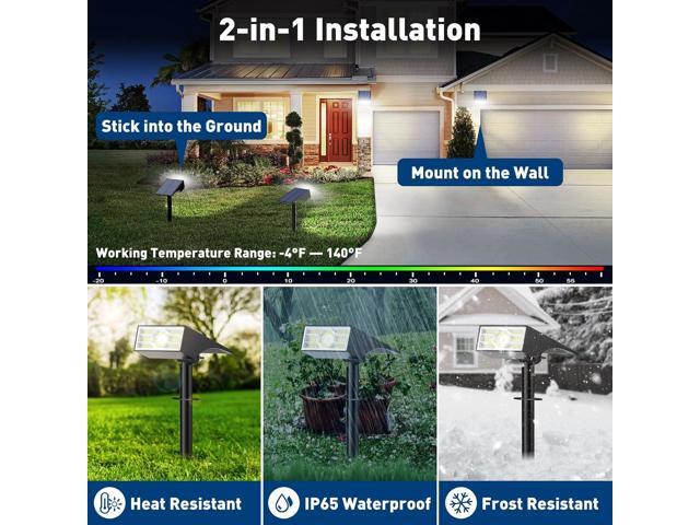 Solar Spot Lights Outdoor, 6 Pack Outdoor Solar Lights for Yard Waterproof, 4 Lighting Modes Solar Landscape Spotlights, Auto On/Off Solar Powered...