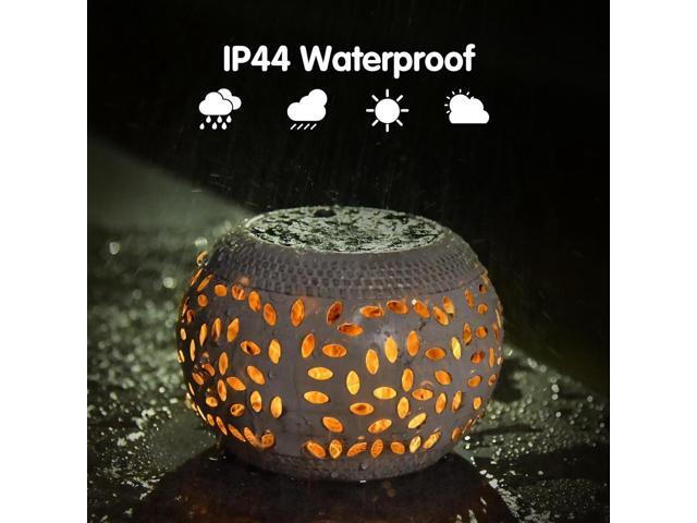 Solar Table Lanterns Outdoor Waterproof-2PACK Dancing Flickering Flame Solar Lights,White Metal Desktop Decorative Lamps for Gifts for Women Mom...