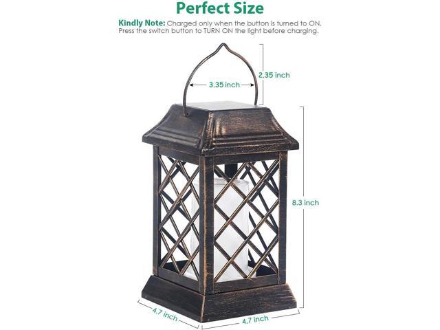TomCare Solar Lights Outdoor Flickering Flame Metal Solar Lantern Outdoor Hanging Decorative Lanterns Heavy Duty Waterproof Umbrella Decorations...