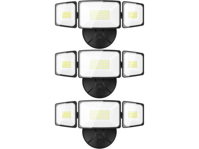 Onforu 3 Packs 60W Flood Lights Outdoor, 6000LM Brightness Security Lights,Switch Controlled, IP65 Waterproof, 6500K Exterior LED Flood Light with...