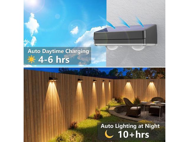 VOLISUN Solar Fence Lights 8 Pack, Warm White, Cool White and RGB Color Glow LED Solar Lights, IP65 Waterproof Fence Solar Lights Outdoor for...