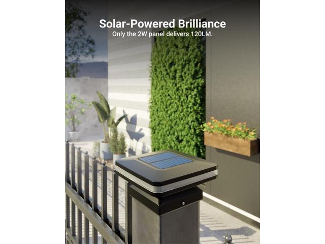 Sunco 6 Pack Solar Post Lights, Outdoor Dusk to Dawn Black Square Solar Powered Landscape Lights for Yard Garden Lawn, 2W, 120 LM, 2CCT: 2700K,...