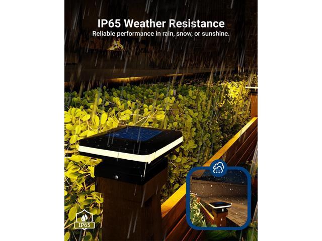 Sunco 6 Pack Solar Post Lights, Outdoor Dusk to Dawn Black Square Solar Powered Landscape Lights for Yard Garden Lawn, 2W, 120 LM, 2CCT: 2700K,...
