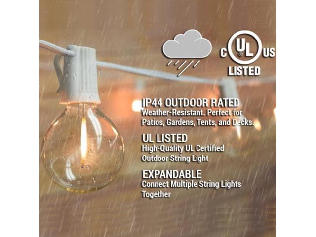 Abeja 50FT G40 LED Globe String Lights, Outdoor Patio String Lights with 50+2 Dimmable Shatterproof Bulbs, Backyard Outdoor Hanging Lights, Bistro...