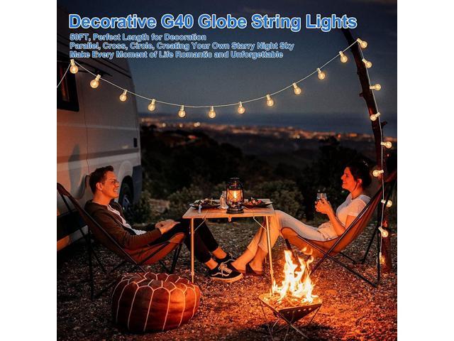 Abeja 50FT G40 LED Globe String Lights, Outdoor Patio String Lights with 50+2 Dimmable Shatterproof Bulbs, Backyard Outdoor Hanging Lights, Bistro...