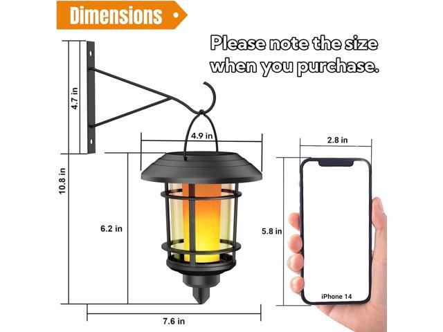 Dynaming 4 Pack Solar Flame Wall Lanterns Outdoor, Solar Powered Wall Mounted Sconce Lights, Flickering Flame LED Light Auto On/Off Hanging Lights,...