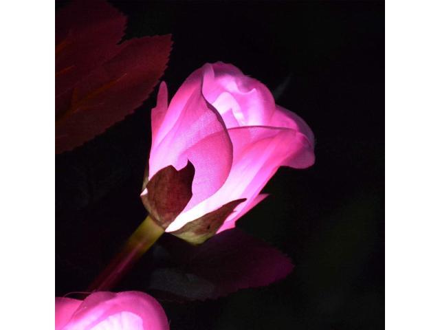 [Upgraded 6 Flowers] Solar Garden Decorative Artificial Flowers Lights, Outdoor Waterproof Rose Stake Light for Country Yard Front Porch Step...