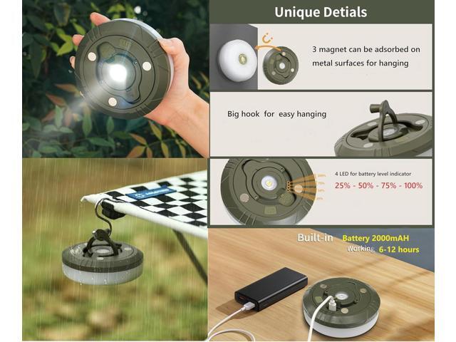 Camping String Lights,Camping Essentials Gear 32.8FT Lamp Lights Waterproof, 4 in 1 Outdoor String Lights with 8 Modes for Awn Tent Yard Garden...