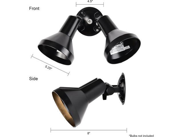 Nuvo Lighting SF77/701 Two Light Outdoor Heavy Duty Cast Aluminum Durable Weather Proof Security Flood Light, Black