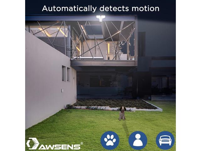 30W LED Motion Sensor Security Light Outdoor, 180 Degree, 2600 LM, 5100 K, ETL Water Resistant, 2 Head Adjustable Motion Sensor Outdoor Detector...