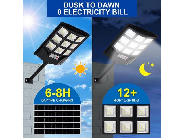 Solar Lights Outdoor,IP66 Waterproof Solar Street Lights with Motion Sensor & Remote,6500K Dusk to Dawn Security Light for Parking Lot/Yard/Garden...