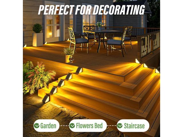 JSOT Solar Step Stair Lights Outdoor Yard Decor 12 Pack, IP65 Waterproof Deck Lighting for Outside Solar Powered, Solar Garden Light Decor for...