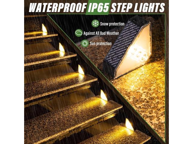 JSOT Solar Step Stair Lights Outdoor Yard Decor 12 Pack, IP65 Waterproof Deck Lighting for Outside Solar Powered, Solar Garden Light Decor for...